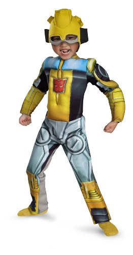 Bumblebee Rescue Bot Toddler Muscle Costume, Yellow/Silver/Blue, Large