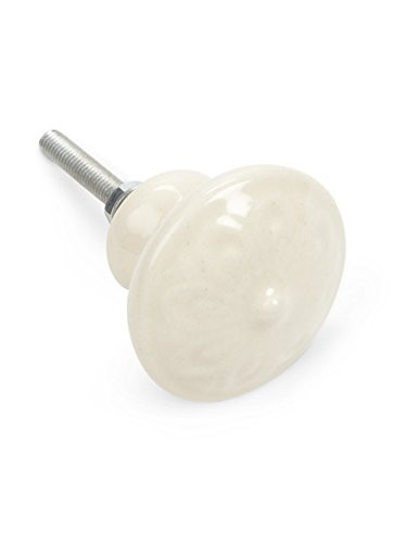Abbott Collection White Embossed Drawer Knob
