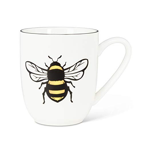 Abbott Collection 27-Buzz-XLG Yellow Bee Belly Mug-4.5" H(16oz), 4.5 inches high, Tumbler