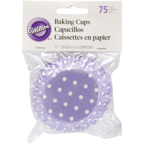 Wilton Purple Dots Baking Cups, 75 Count