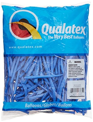Burton & Burton 260Q Periwinkle Pencil Balloons, 100 Pack