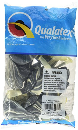 Pioneer Balloon 39921 039921 Superagate - Black And White, 11",