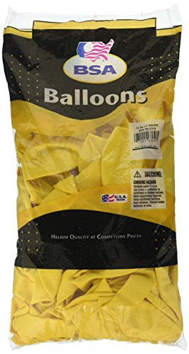 PIONEER BALLOON COMPANY Outdoor Latex Balloon, 17", Sun Yellow - 63696