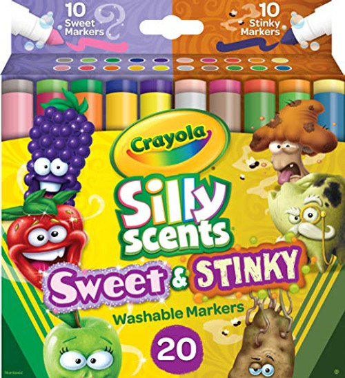 Crayola Silly Scents Scented Markers, Stinky & Sweet, School Supplies, Gift for Kids, 20Count Crayola Silly Scents Scented Markers, Stinky & Sweet, School Supplies, Gift for Kids, 20Count