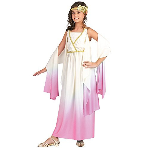 Greek Goddess Child Costume White Pink - Medium