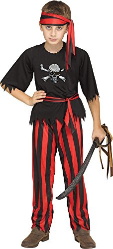 Fun World Jolly Roger Pirate Costume, Small 4-6, Multicolor