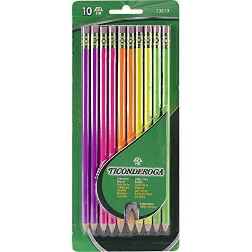 Dixon Ticonderoga #2 Pencils 10/Pkg-Assorted Neon