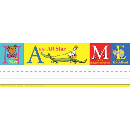 Eureka Back to School Dr. Seuss ABC Classroom Student Name Plates for Teachers, 36pc, 9.62 '' W X 6.5'' H