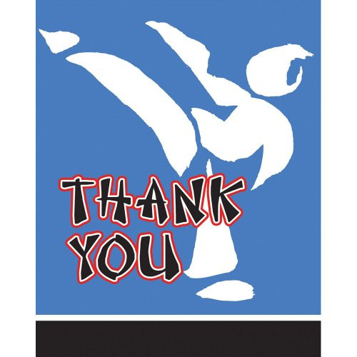 Creative Converting Black Belt Birthday Thank Yous - 8 ct