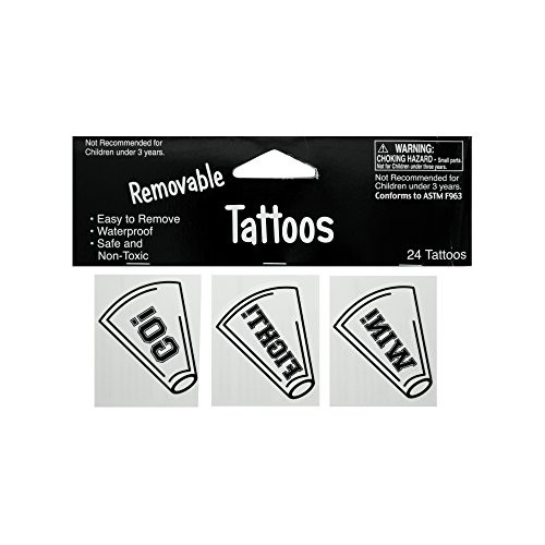 bulk buys Kole Imports KK926 Removable White Cheer Tattoos