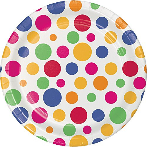 Creative Converting 411876 96 Count Dessert/Small Paper Plates, Party Dots