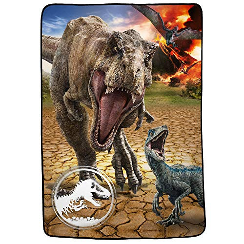 Franco Kids Bedding Super Soft Plush Microfiber Blanket, Twin/Full Size 62" x 90", Jurassic World Franco Kids Bedding Super Soft Plush Microfiber Blanket, Twin/Full Size 62" x 90", Jurassic World