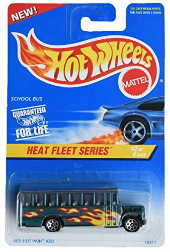 Hot Wheels School Bus [7 Spoke Wheels], Green [Heat Fleet Series 2 of 4]