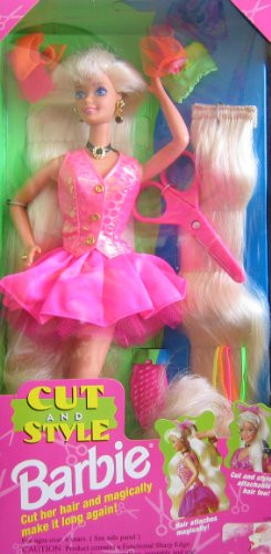 Mattel Cut and Style Barbie Doll w Attachable Hair (1994)