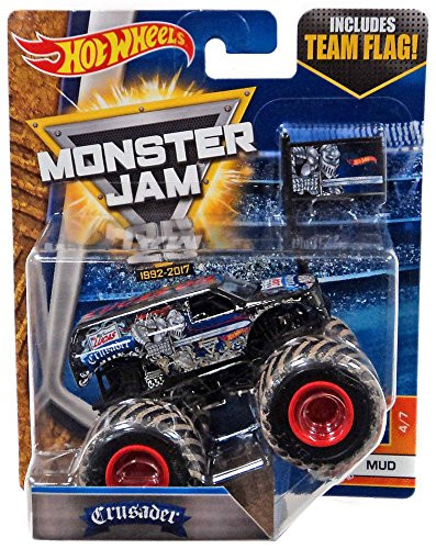 Hot Wheels 2017 Monster Jam 1:64 Scale Truck with Team Flag - Crusader