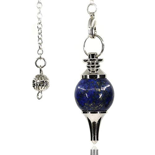 AMANDASTONES Dyed Lapis Lazuli Gemstone Dowsing Crystal Reiki Healing Chakra Point Pendulum with 40mm Chain AMANDASTONES Dyed Lapis Lazuli Gemstone Dowsing Crystal Reiki Healing Chakra Point Pendulum with 40mm Chain