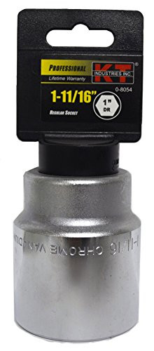 K-T Industries 0-8054 1" Drive x 1-11/16" 12-Point Regular Socket