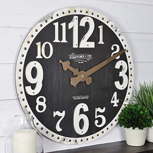 FirsTime & Co. 25693 20" Berkshire Wall Clock, Satin Black
