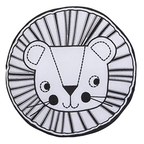 NoJo NoJo - Roar - Embroidered Pillow, Black, White, Aqua