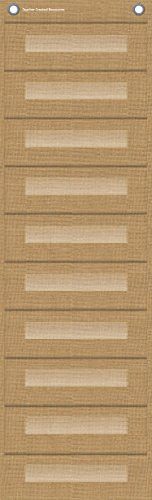 Burlap 10 Pocket File Storage Pocket Chart (14" x 58")