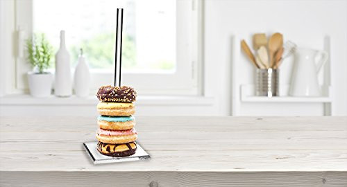 Source One Premium Clear Acrylic Wedding Donut Stand Sleek Party Display Centerpiece (2 Pack, 9 Inch Tall)