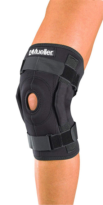 Mueller Hinged Wraparound Knee Brace, Black, Lg Mueller Hinged Wraparound Knee Brace, Black, Lg