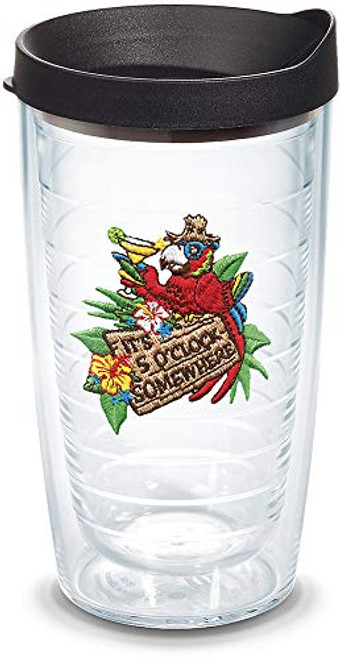 Tervis 1039436 Margaritaville-It's 5 O'Clock Somewhere-Red Parrot Insulated Tumbler with Emblem and Black Lid, 16oz, Clear Tervis 1039436 Margaritaville-It's 5 O'Clock Somewhere-Red Parrot Insulated Tumbler with Emblem and Black Lid, 16oz, Clear
