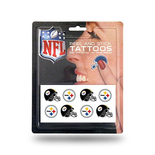 Rico Industries NFL Pittsburgh Steelers Face Tattoos, 8-Piece Set