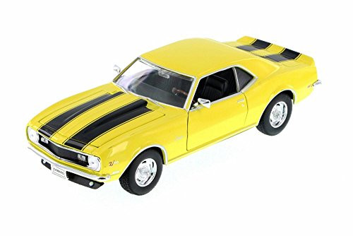 Welly 1968 Chevy Camaro Z28, Yellow w/ Black 22448WYL - 1/24 Scale Diecast Model Toy Car