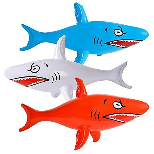 Rhode Island Novelty Huge Inflatable Sharks 46" Pool Party Toy (3 Piece)