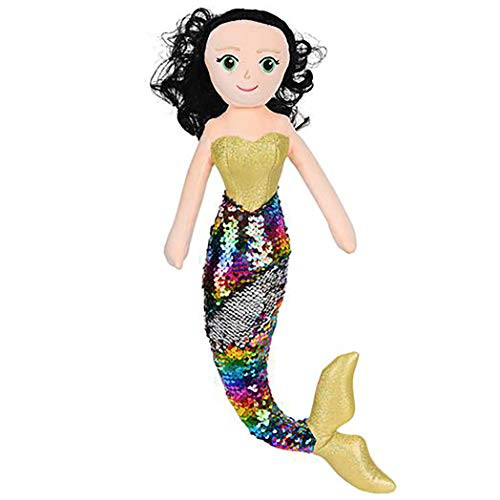 Adventure Planet Reversible Mermaid Sequins Flip Sequin Mermaids Dolls (Black Hair, 18")