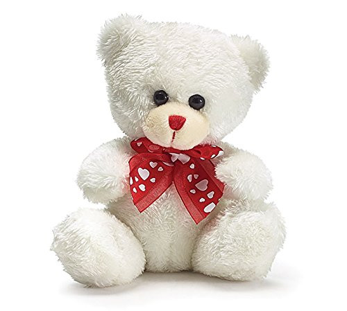 Burton & Burton 9731864 Plush White Red Bear in Display Box Plush Toys