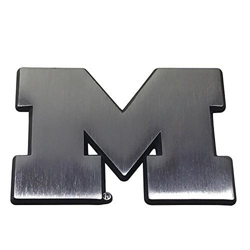 NCAA Collegiate Metal Auto Emblem (New Brushed Matte Style) (Michigan)