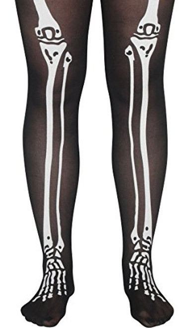 Loftus International Star Power Skeleton Bone Legs Pantyhose Black White One-Size Novelty Item