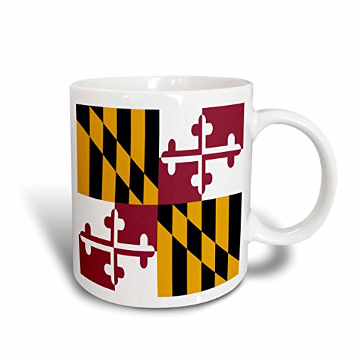 3dRose 158370_1 State Flag of Maryland Mug, 11 oz, Ceramic