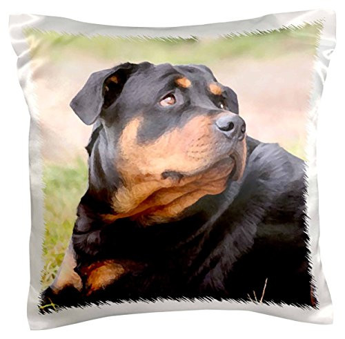 3dRose pc_4370_1 Rottweiler-Pillow Case, 16 by 16"