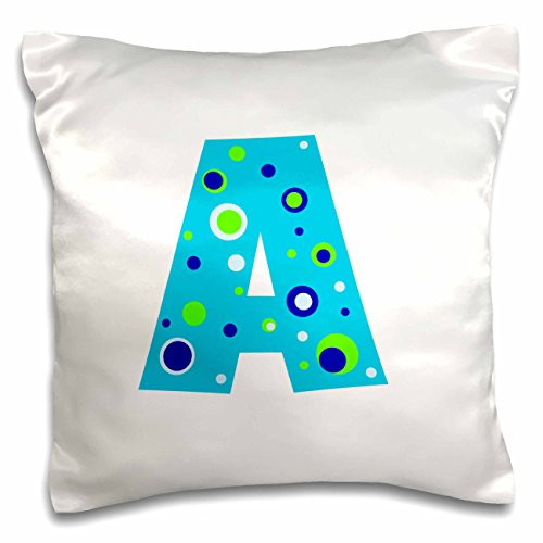 3dRose pc_224083_1 Boys Blue Letter A Pillow Case, 16" x 16"