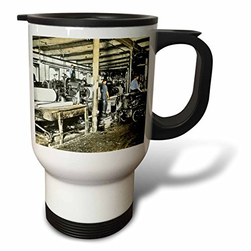 3dRose tm_77353_1" Sawmill Workers Victor Animatograph Co 2" Travel Mug, 14 oz, Multicolor