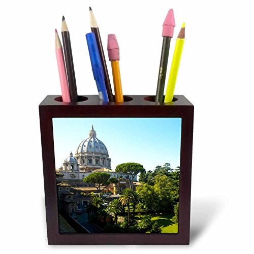 3dRose St Peters Basilica, Vatican City, Rome, Italy Tile Pen Holder, 5" (ph_206732_1), 5"