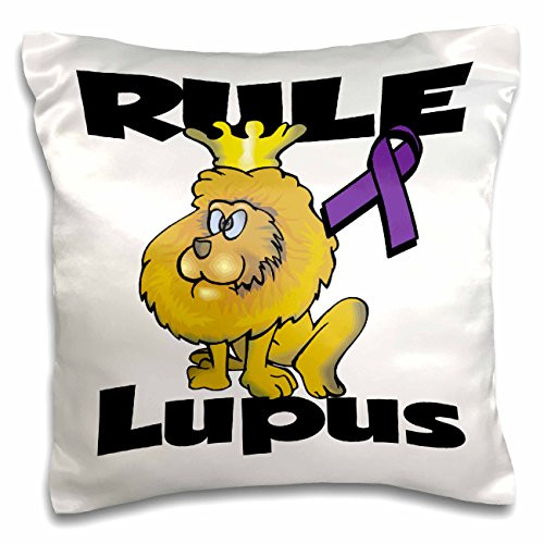 3dRose pc_116083_1 Rule Lupus Awareness Ribbon Cause Design - Pillow Case, 16 by 16"