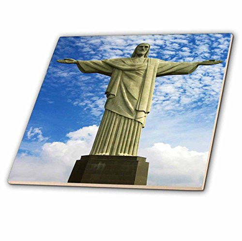 3dRose ct_50214_1 Jesus Statue Rio de Janiero-Ceramic Tile, 4"