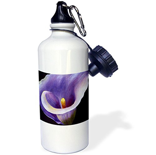 3dRose wb_16923_1"Purple Calla Lilies" Sports Water Bottle, 21 oz, White