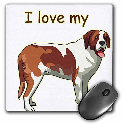 3D Rose"Cute and Cuddly Canine I Love My Brown Saint Bernard" Matte Finish Mouse Pad - 8 x 8" - mp_129025_1 3D Rose"Cute and Cuddly Canine I Love My Brown Saint Bernard" Matte Finish Mouse Pad - 8 x 8" - mp_129025_1
