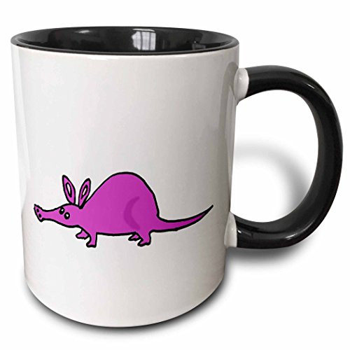 3dRose 220476_4 White Skull And Crossbones Comic Book Art Two Tone Black Mug, 11 oz, Purple