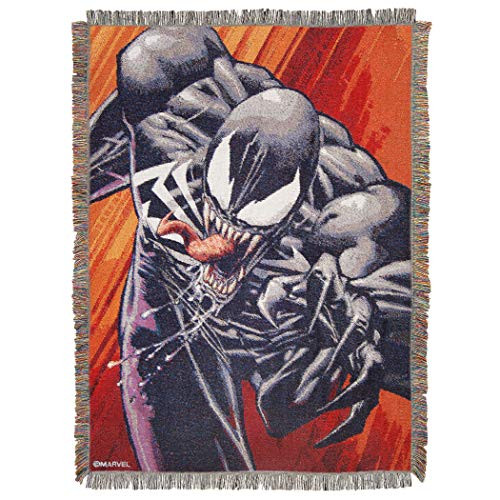 Marvel's Venom, "Coming at You" Woven Tapestry Throw Blanket, 48" x 60", Multi Color