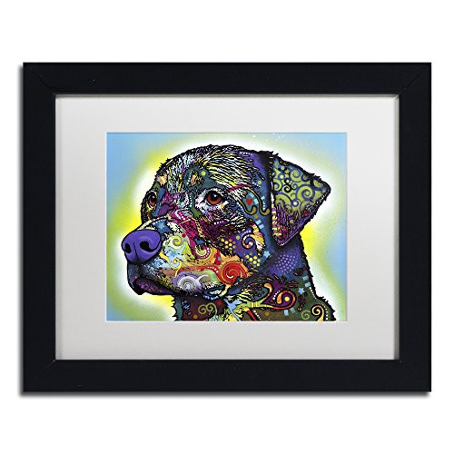 The Rottweiler by Dean Russo, White Matte, Black Frame 11x14-Inch