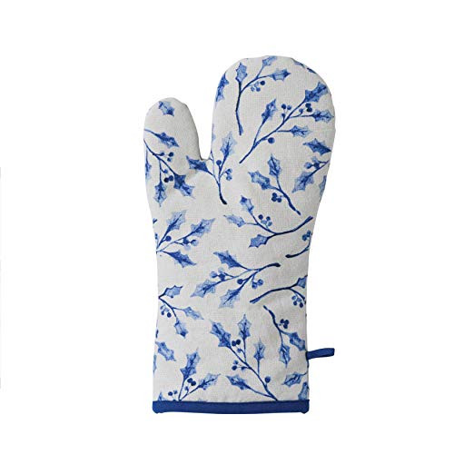 Creative Co-Op Cotton Hot Mitt, Blue & White
