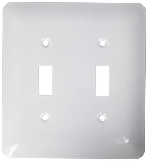 3dRose lsp_159881_2 Pure White Bright Colorless Plain Simple One Single Solid White Color Double Toggle Switch