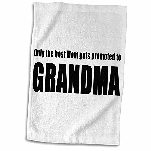 3D Rose Only The Best Mom Gets Promoted to Grandma Black Hand Towel, 15" x 22"