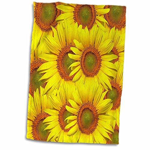 3D Rose Image of Real Yellow Daisies Overlap Hand Towel 15" x 22"